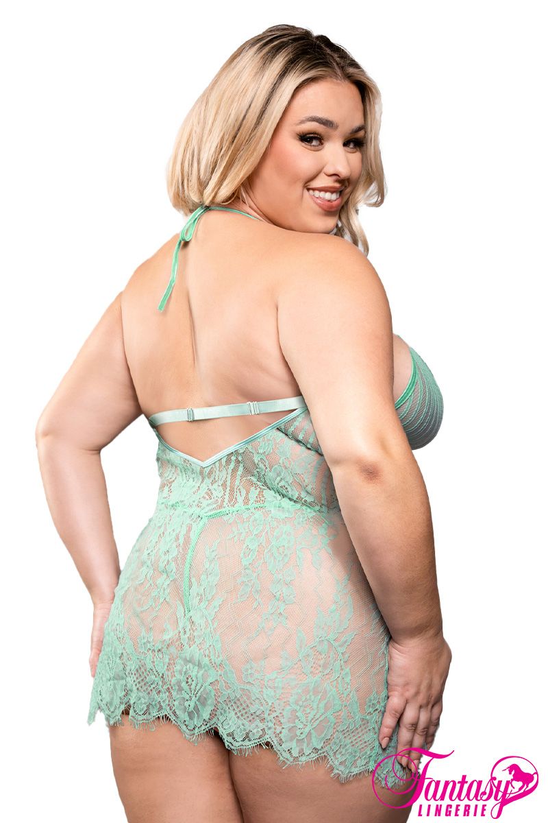 Babydoll Dentelle Vert Queen
