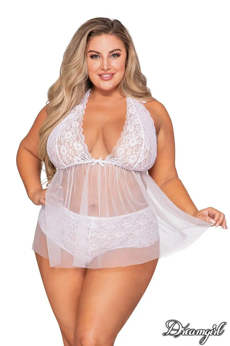 Babydoll court en mesh Taille Queen Dreamgirl