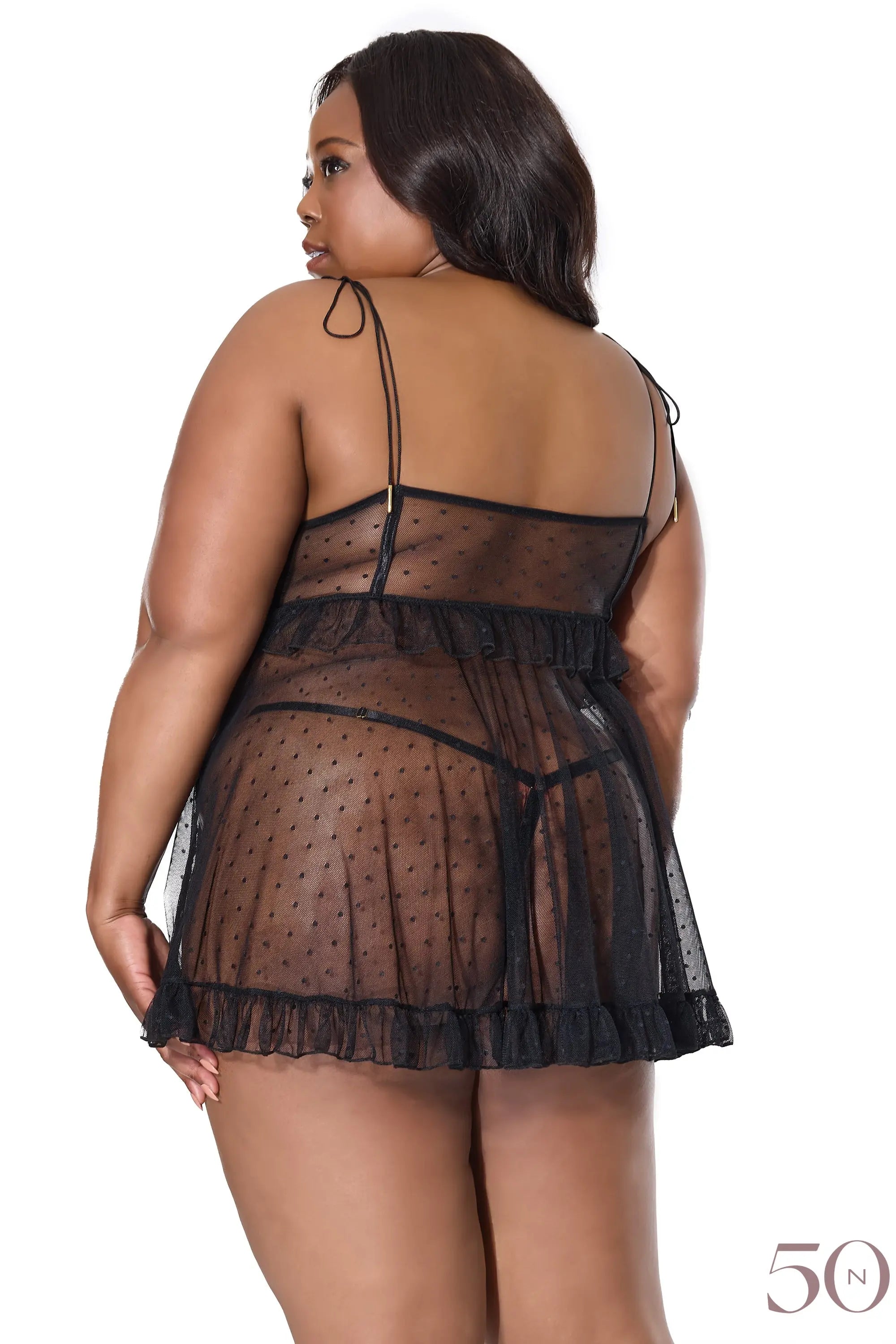 Babydoll en mesh extensible coquette