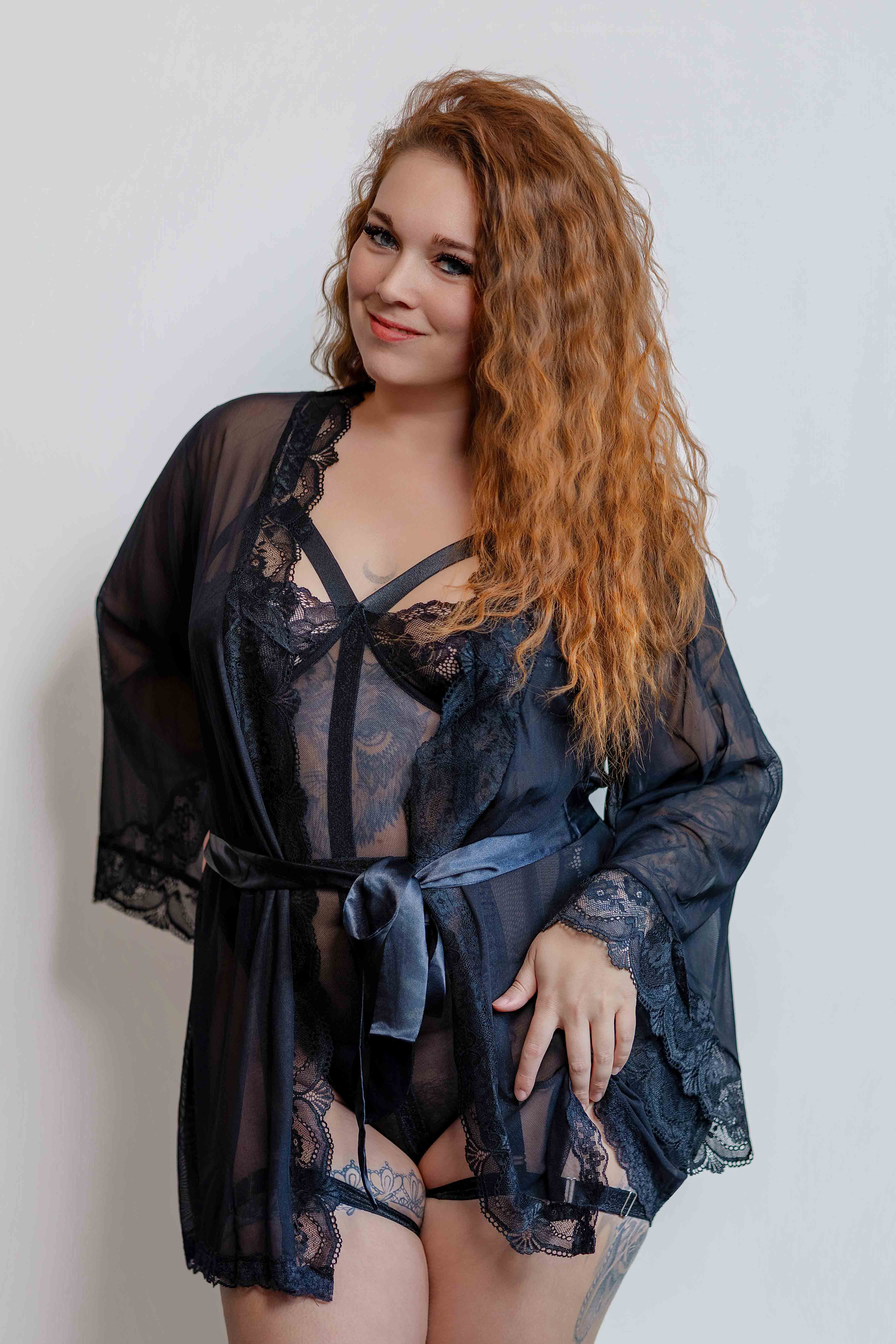 Ensemble nuit Noir Luxe Lace Lingerie