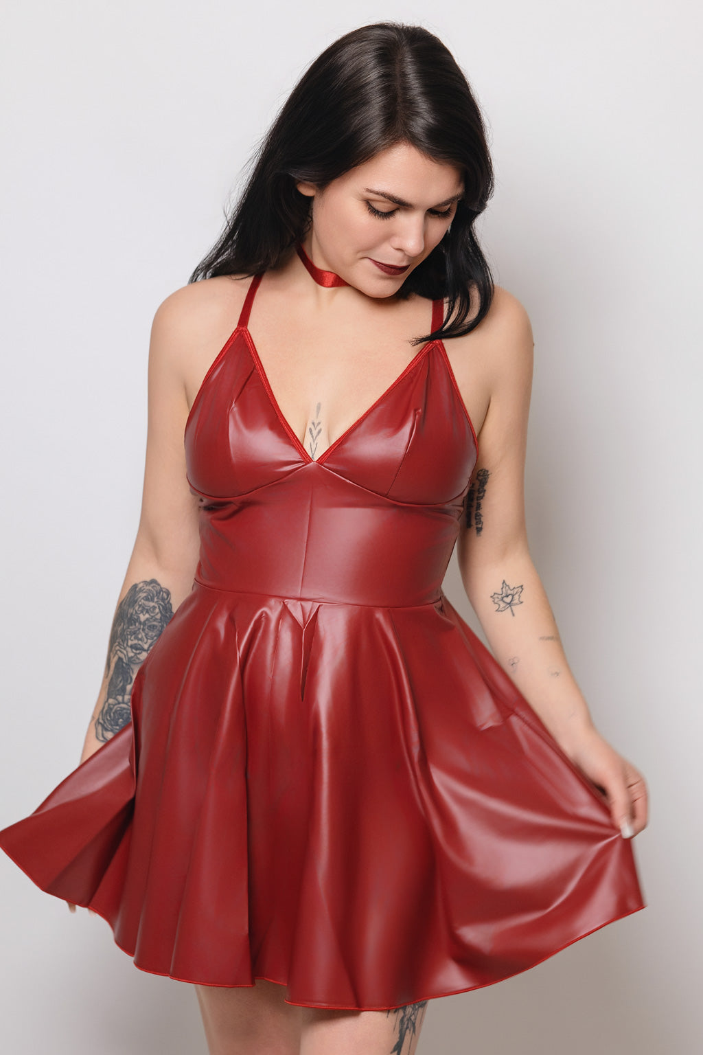 Robe Rouge Élégante Luxe Lace Lingerie