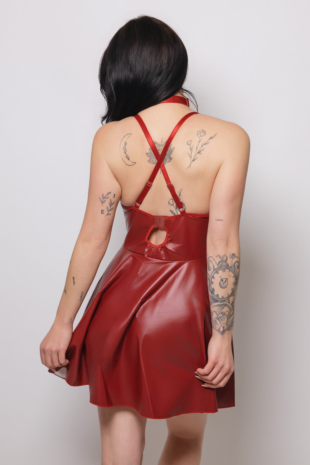 Robe Rouge Élégante Luxe Lace Lingerie