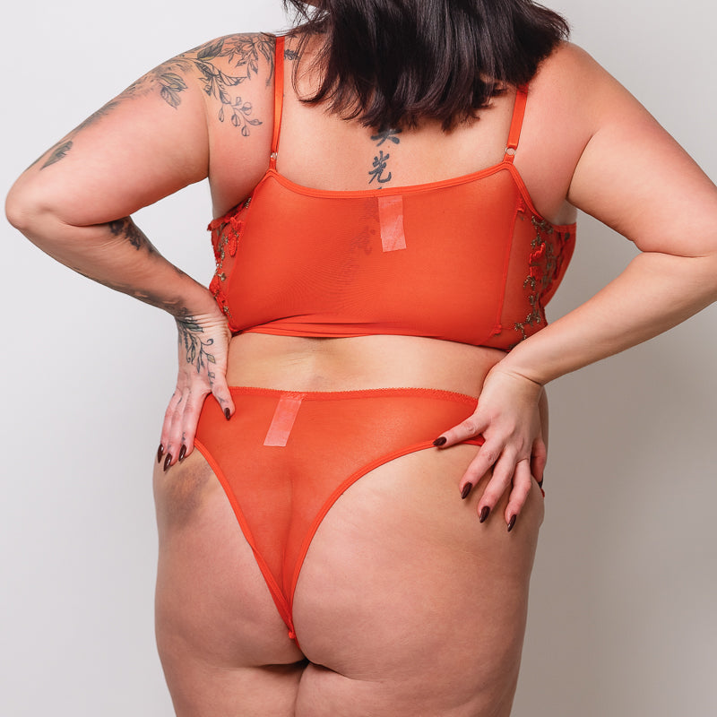 Ensemble de lingerie  brodé papillons
