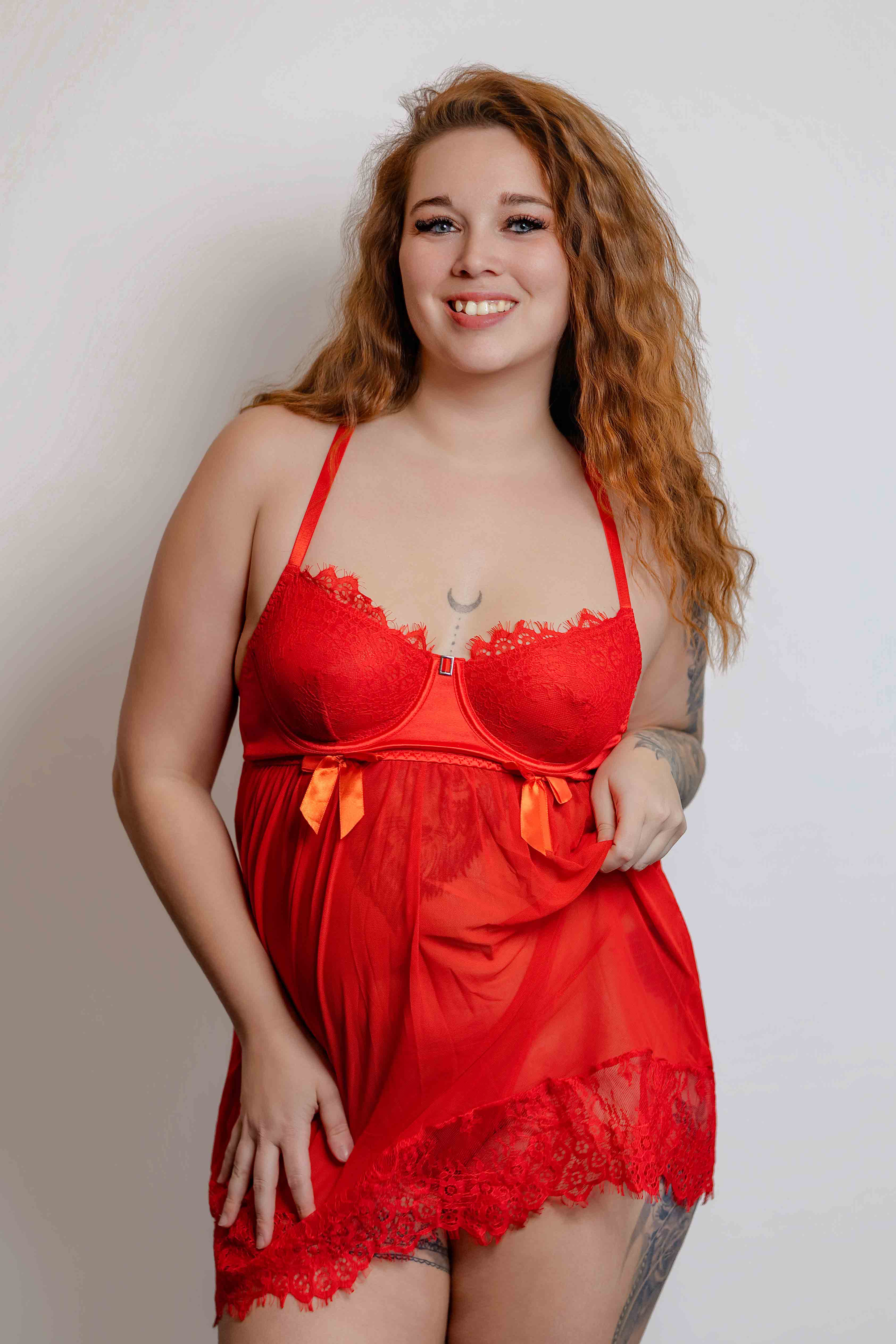 Nuisette Rouge Luxe Lace Lingerie