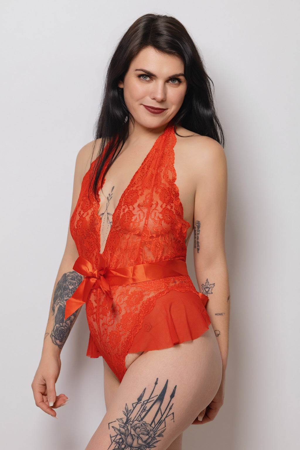 Teddy rouge Luxe Lace Lingerie