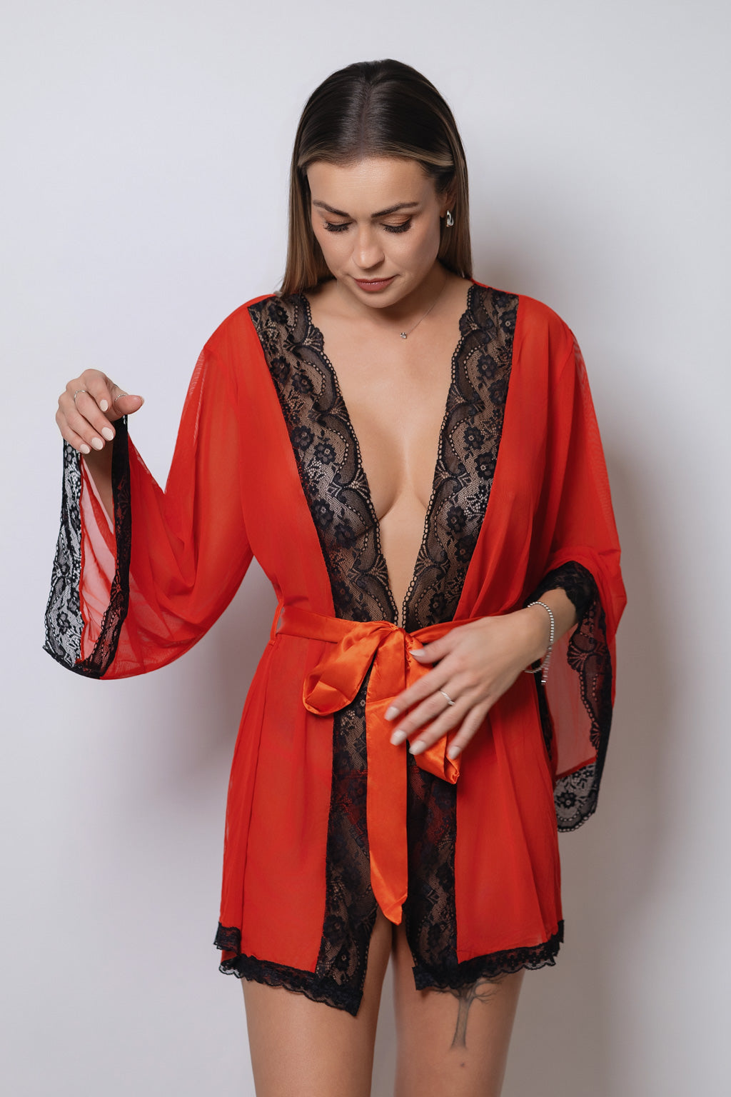 Ensemble nuit Rouge Luxe Lace Lingerie