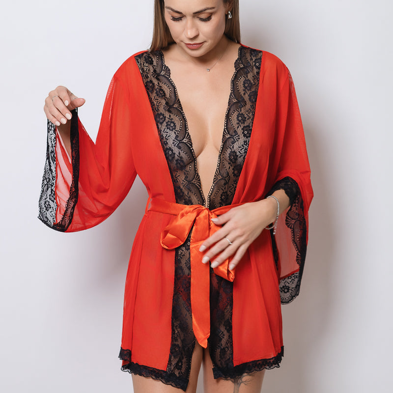 Ensemble nuit Noir Luxe Lace Lingerie