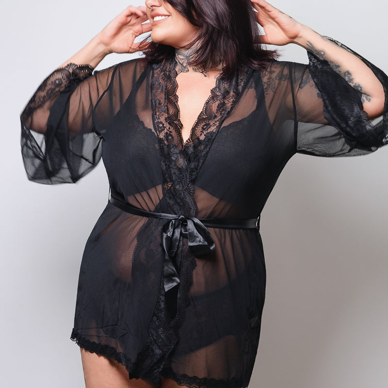 Ensemble nuit Noir Luxe Lace Lingerie