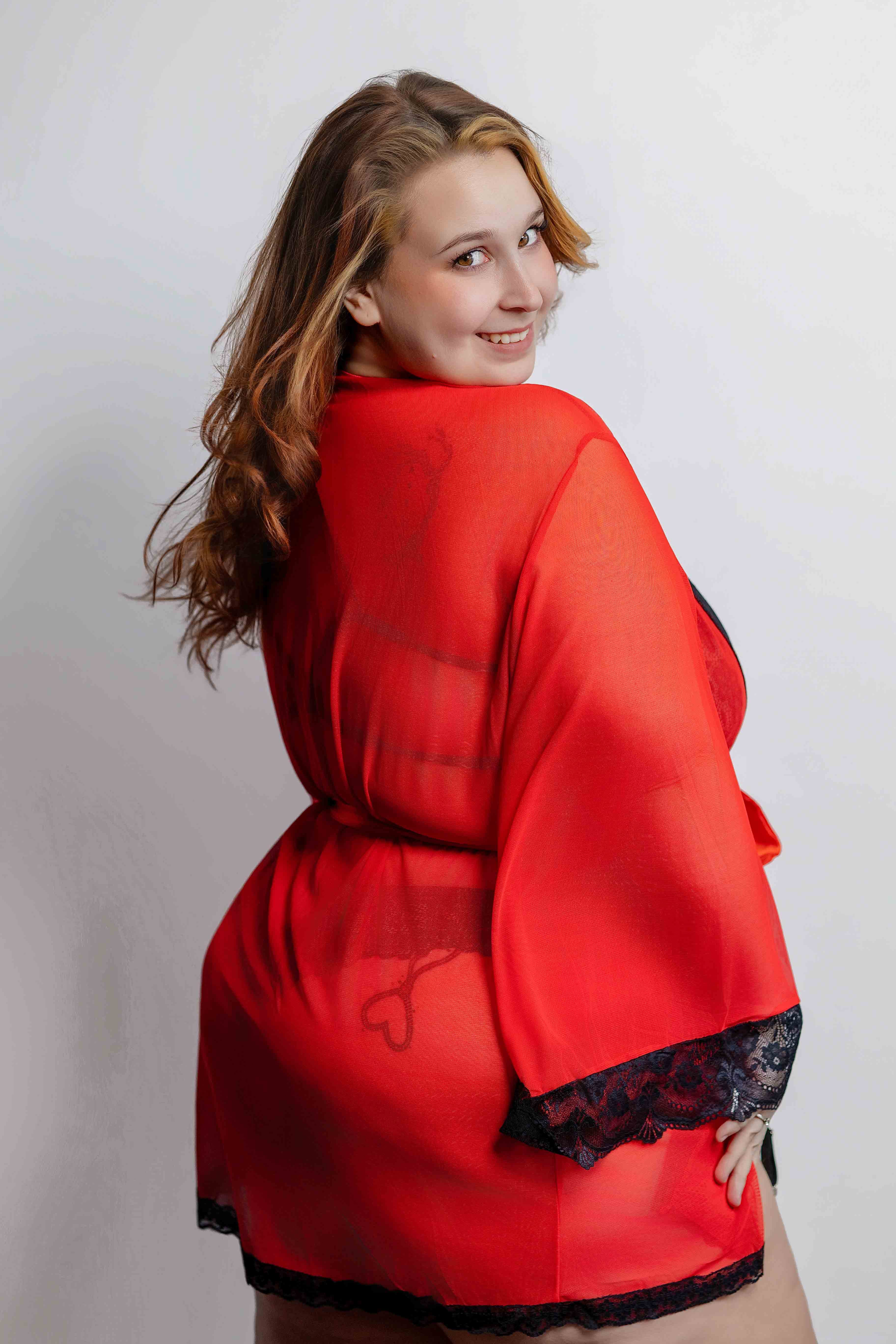Ensemble nuit Rouge Luxe Lace Lingerie