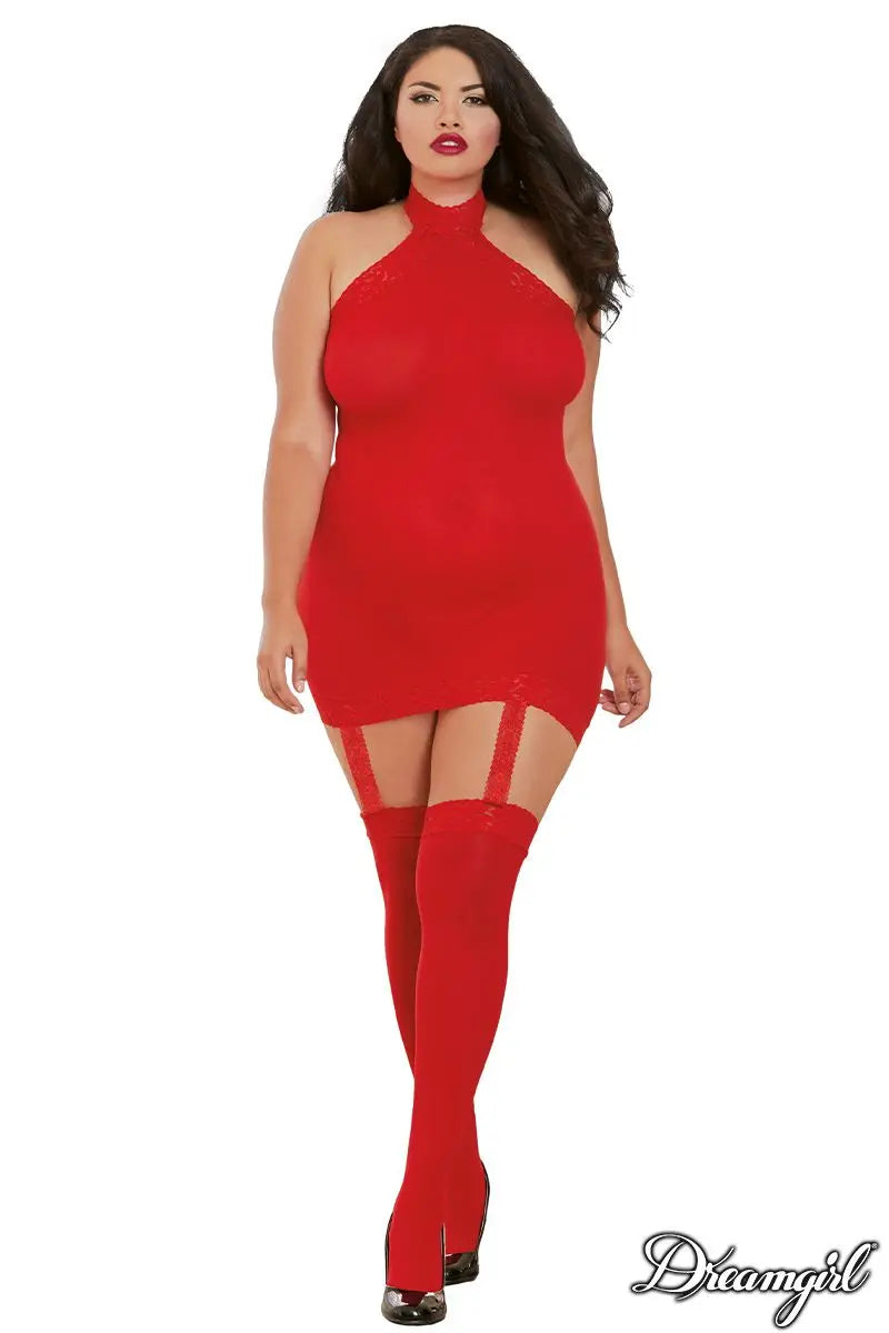 Robe transparente à jarretelles Taille Queen Dreamgirl