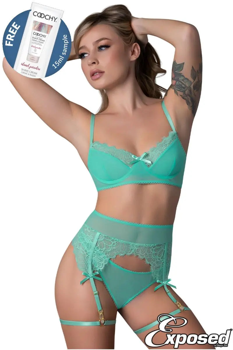 Ensemble Aqua 3PC Fantasy Lingerie