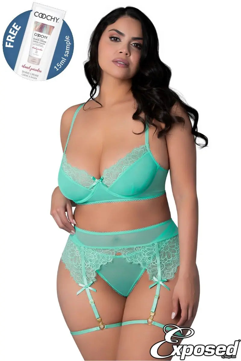 Ensemble Aqua 3PC Queen Fantasy Lingerie